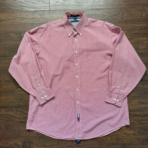 Tommy Hilfiger Classic Plaid Button Down Red Long Sleeve Men’s 16.5 32/33